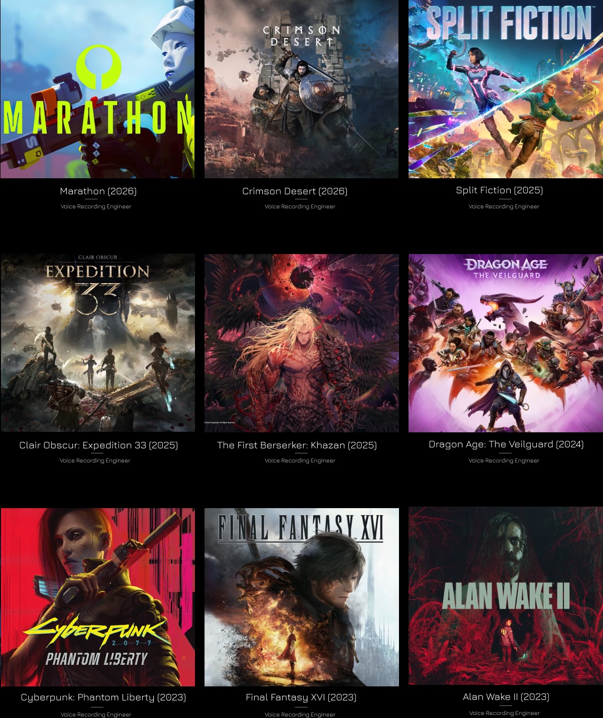 List of my credits